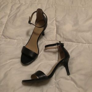 Black leather heels